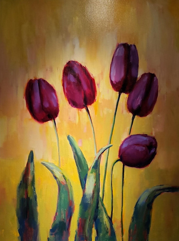 Violet Tulips by CLAIRE HARDY
