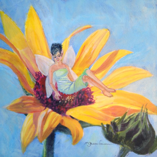 Sunflower Perch by Priscilla Greenbaum