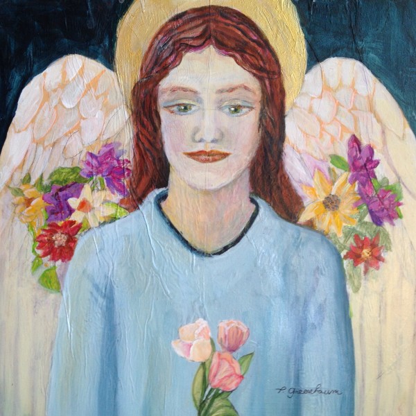 Celtic Angel in Blue Gown by Priscilla Greenbaum