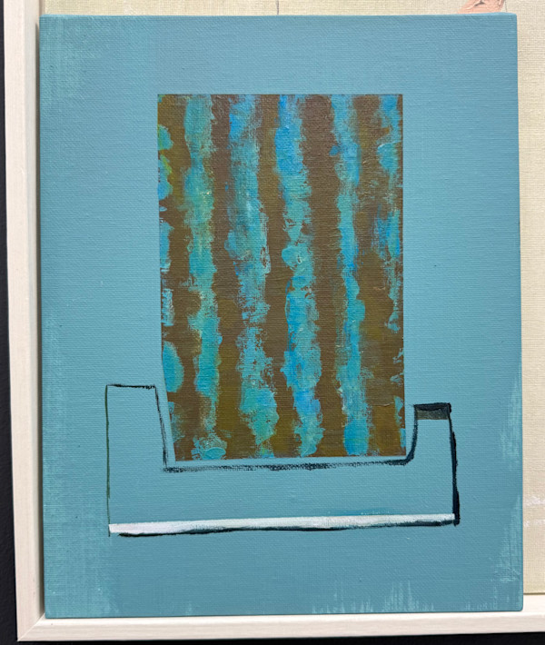 Blue Painting with Stripes by MaryAnn Puls, Image 1.