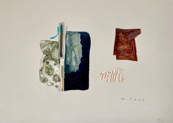 Small painting  with brown shape by MaryAnn Puls