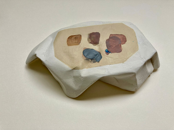 Table Sculpture with Painting by MaryAnn Puls