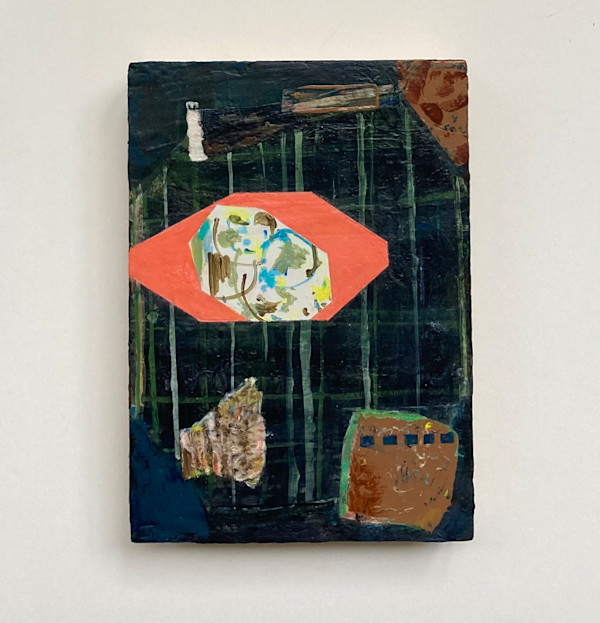 Painting with pinkish orange octagon by MaryAnn Puls