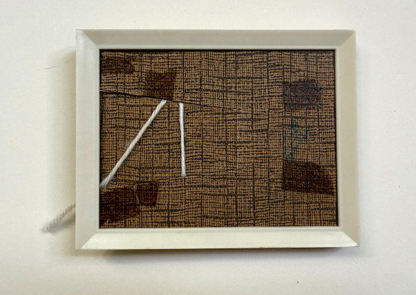 Plastic Frame  with Line of Yarn by MaryAnn Puls