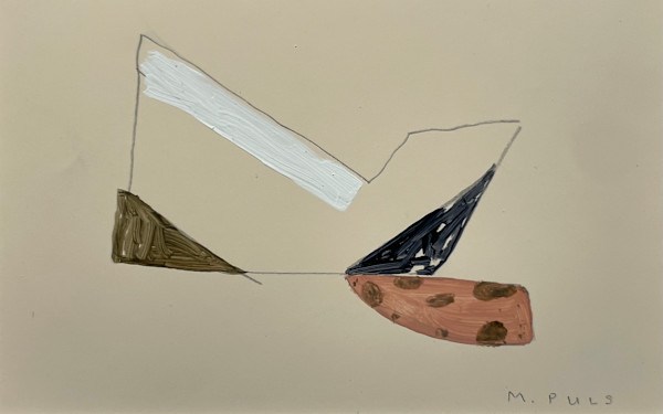 Outlined Form with White Strip by MaryAnn Puls