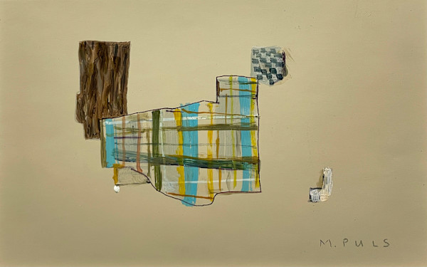 Wood Grain, Plaid and Checkered Square by MaryAnn Puls