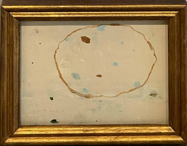 Round Shapes in Small Gold Frame by MaryAnn Puls