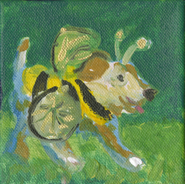 Puppy in Bee Suit by Andrea K. Lawson
