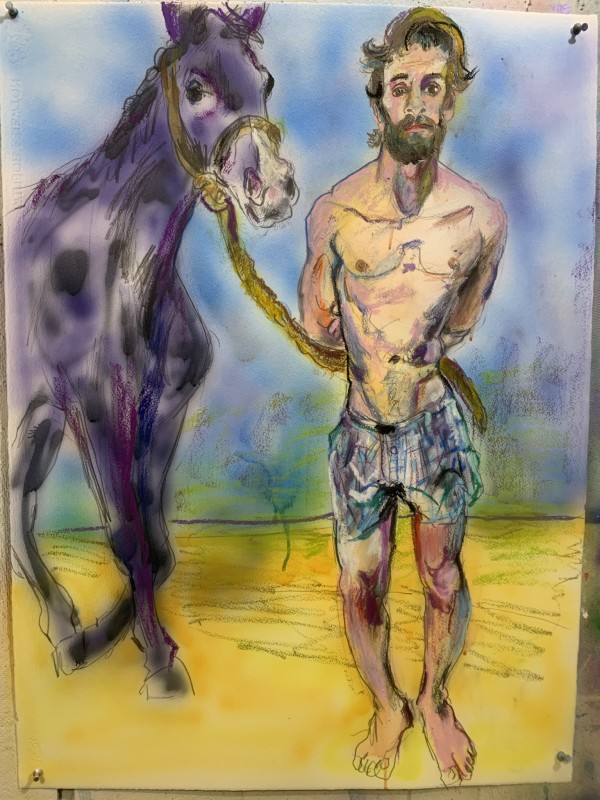 Kyle and a purple horse