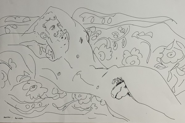 Male nude drawing to web by Paul Seidell