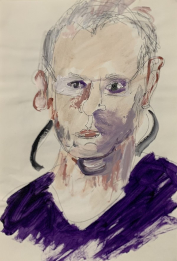 Purple Self Portrait by Paul Seidell