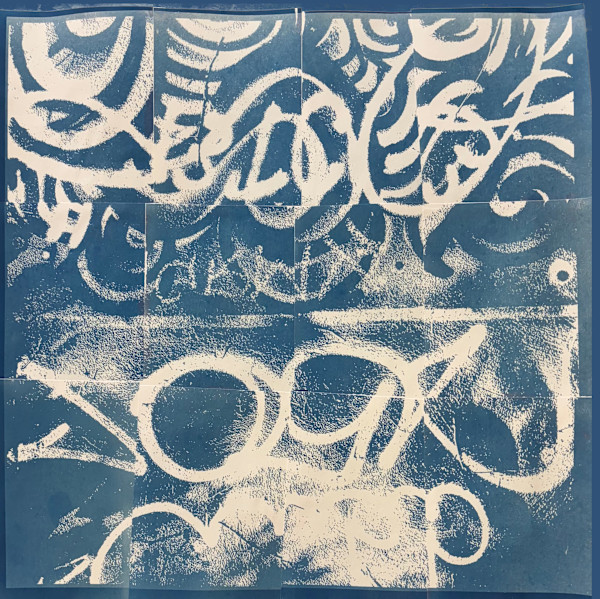 Sharktown Graffiti Blue by Bill Brookover
