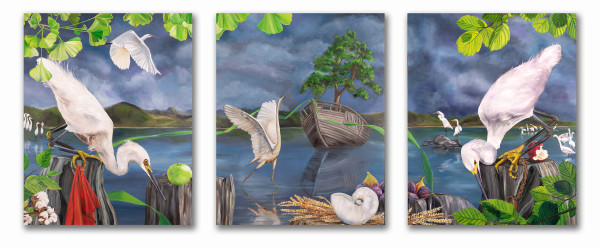 By The Rivers of Babylon - Triptych by Laurie Hoen