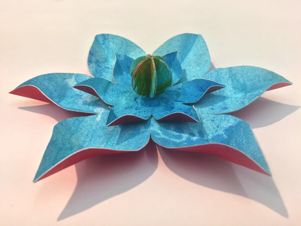 Mandala 010119, Blue Lotus by Elizabeth Addison