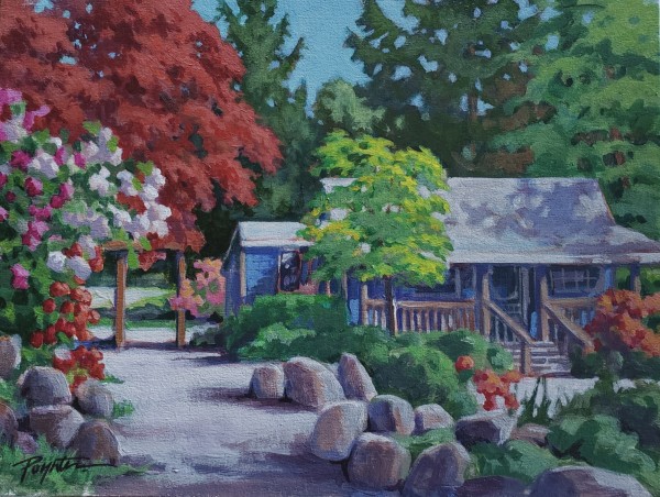 Blue Cottage & Rhodos - Beach Ave. Roberts Creek by Jan Poynter