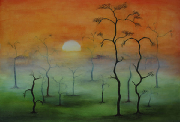 Foggy Cypress Sunrise by Terry Arroyo Mulrooney