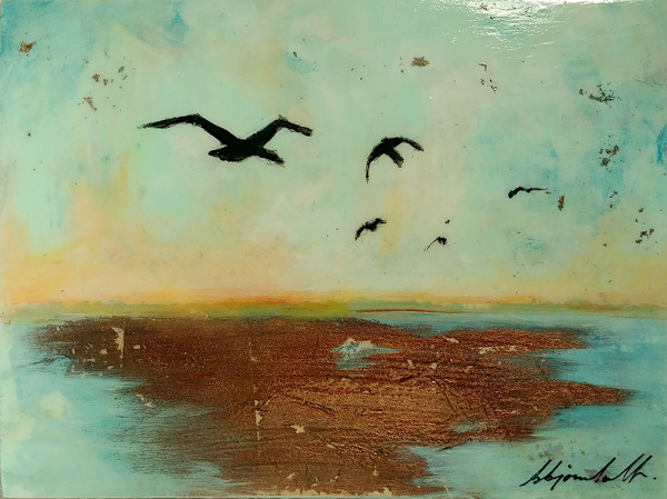 Copper Sunset with Birds by Bobbi Bjornholt, Image 1.
