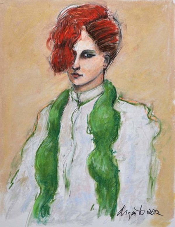 Girl with Green Scarf by Frank Argento