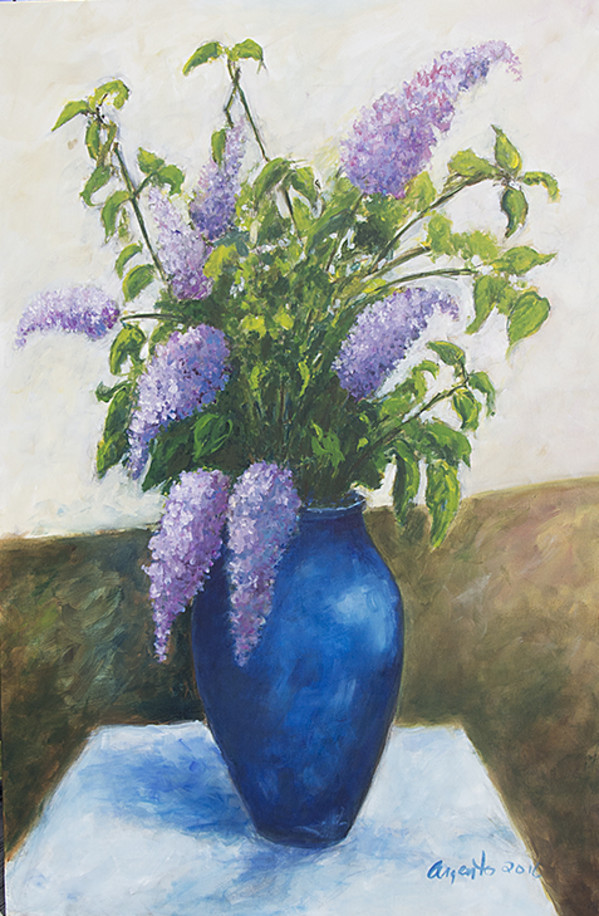 Lilacs in Vase by Frank Argento