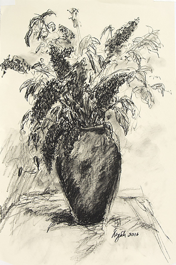 Lilacs in Vase Study by Frank Argento