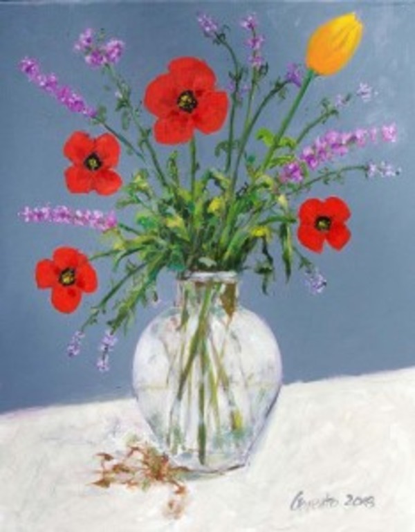 Poppies in Vase by Frank Argento