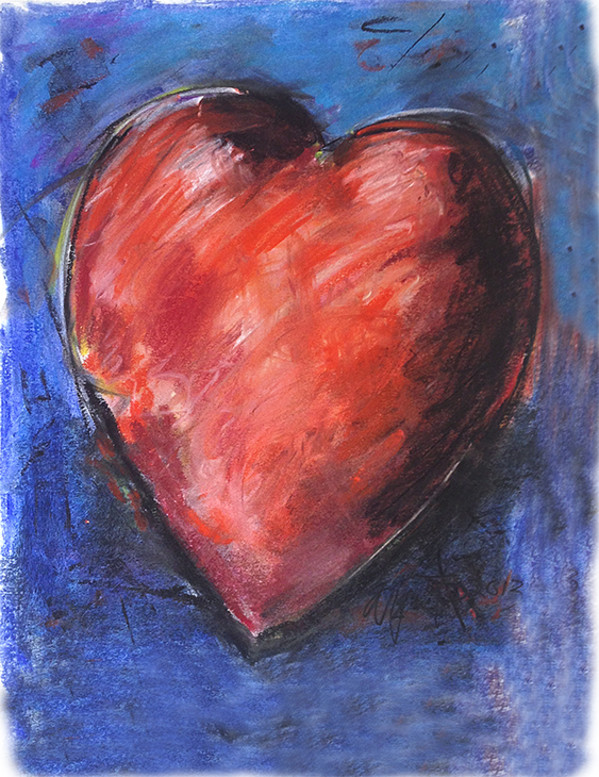 Red Heart on Blue by Frank Argento