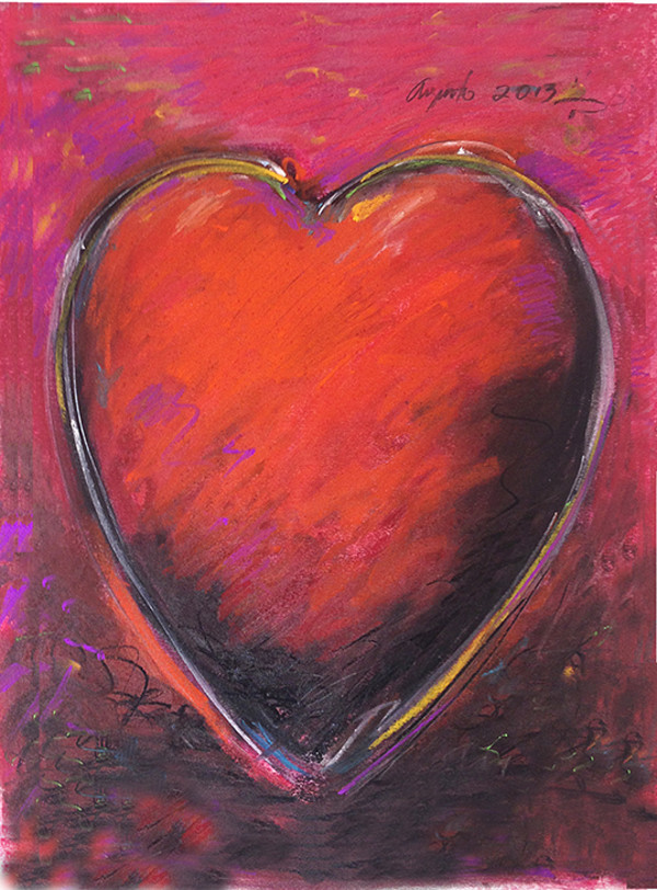 Red Heart on Red by Frank Argento