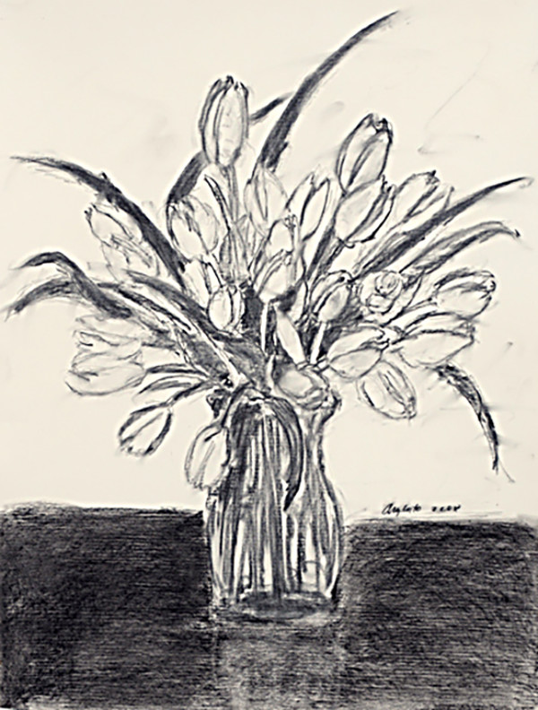 Tulips in Vase Study by Frank Argento