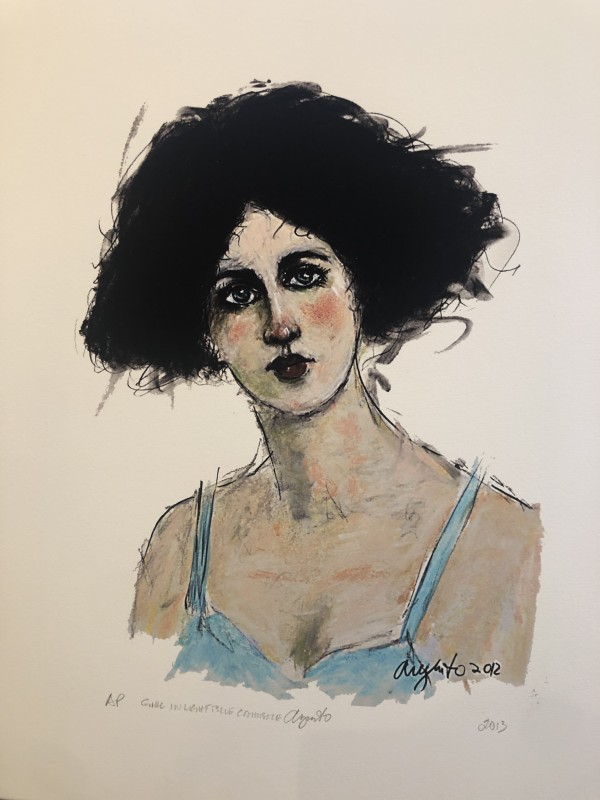 Girl in Light Blue Camisole (Print) by Frank Argento