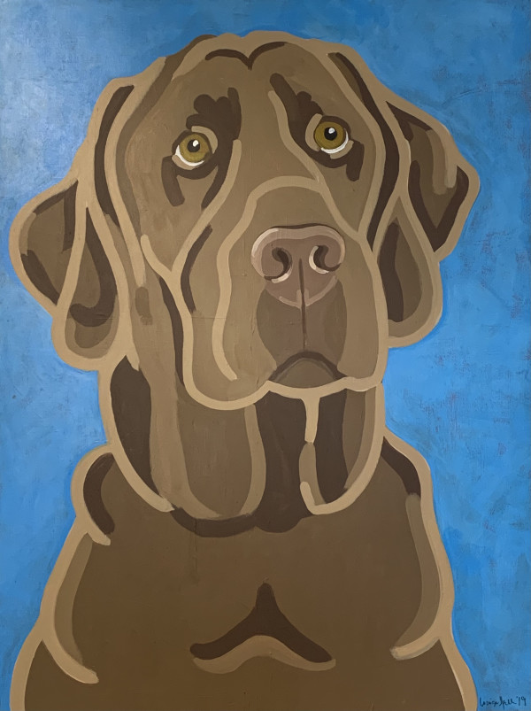 Chocolate Lab (title unknown) by Louise Hall