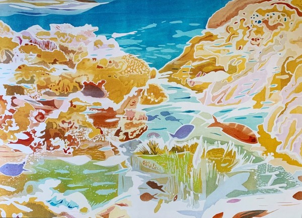 Silk landscape (title unknown) by Mary Edna Fraser
