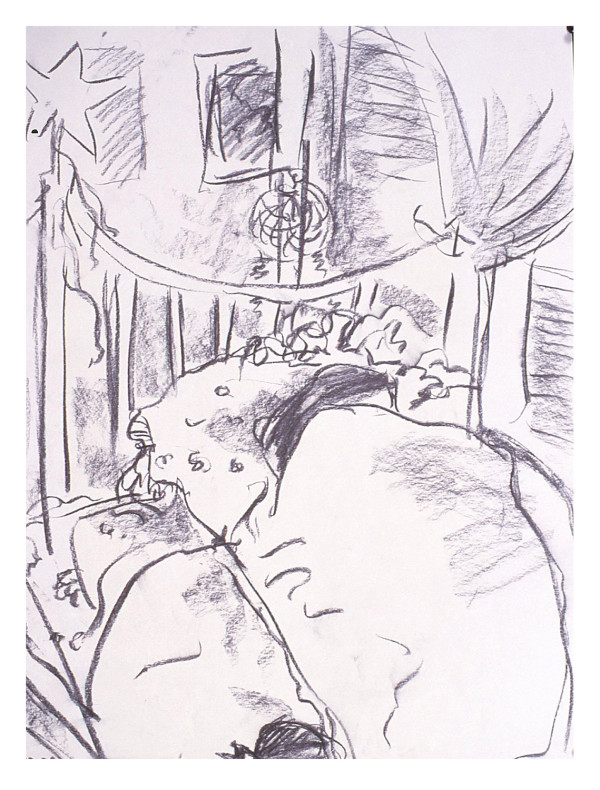 Sarah Sleeping in Bed with Curtain by Ginny Sykes