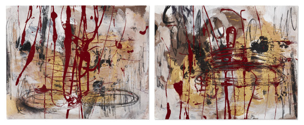 Rain (diptych)  by Ginny Sykes