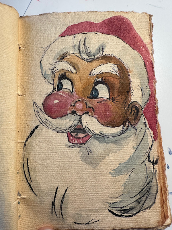 Santa Surprise Sketch by Robin Moore