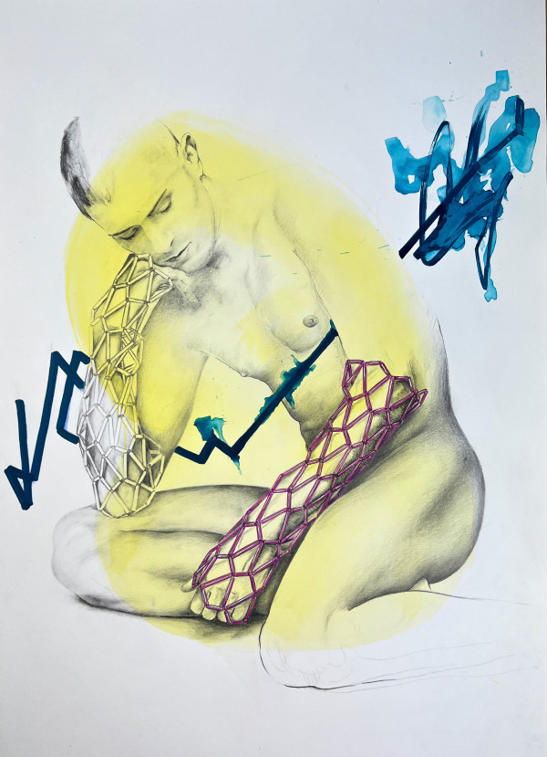 36. Marce King - Spotlight On Self - Pencil, Ink and Acrylic
