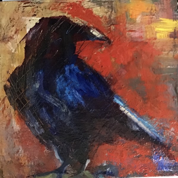 Crow on Red