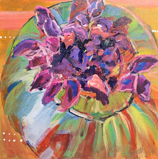 (Violets) Vibrant Tapestry by karen pedersen