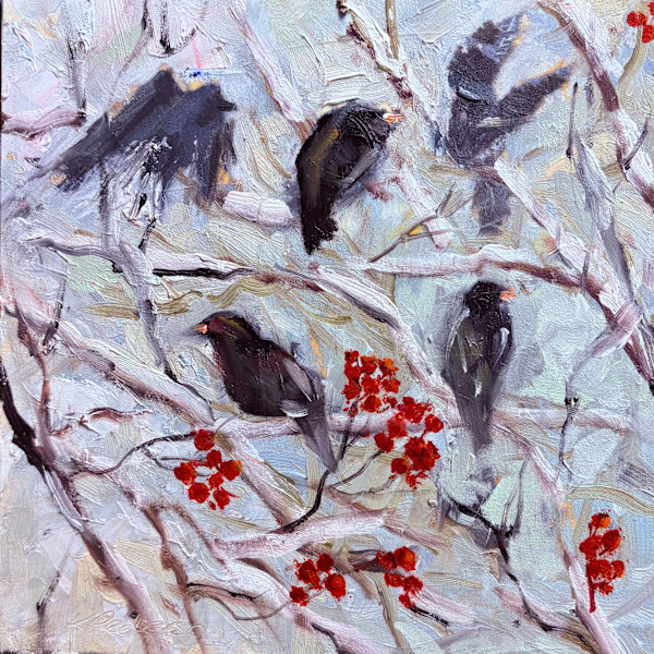 Blackbirds and Berries by karen pedersen, Image 1.