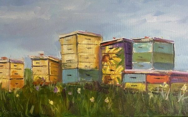 Bee Hives by karen pedersen