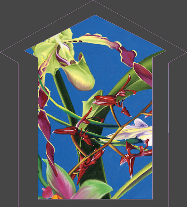 Enter the Orchids – Version 1 - Golden Triangle BID Historic Call Box, 7 of 8 by Jennifer Brewer Stone, Image 2.