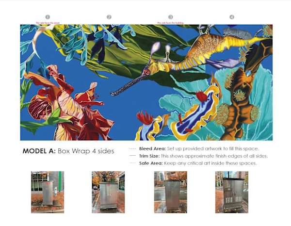 Seadragon's Surprise - Bethesda Signal Box Public Art Proposal, 2 of 2 by Jennifer Brewer Stone, Image 1.