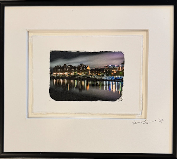 Boston Waterfront at Night by Lisa Libretto