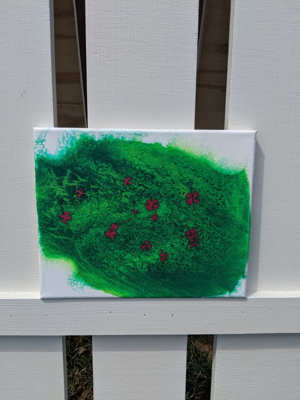 8x10 Original Handmade Acrylic Fluid Pour Painting on Canvas by Lisa Heintzman