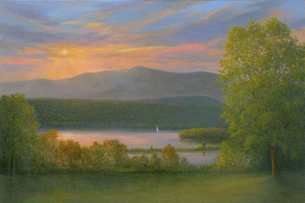 Sunset over the Hudson from Bard by Tarryl Gabel