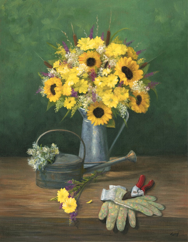 Sunflowers and daisies by Tarryl Gabel, Image 1.