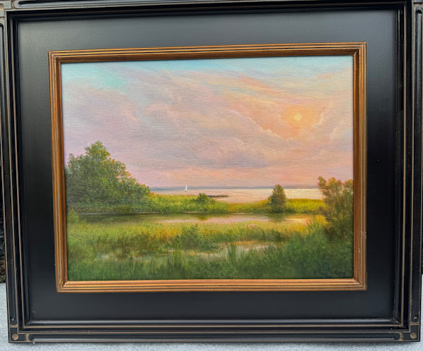 Golden Hour, Sunset over Tidal Marsh by Tarryl Gabel