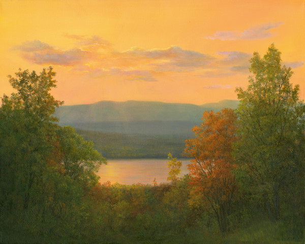 River View Sunset over the Catskills by Tarryl Gabel