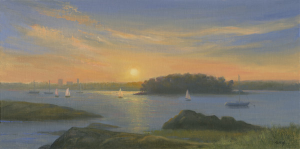 Sunset at American Yacht Club- Rye NY by Tarryl Gabel