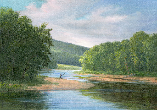 Angler, along the Ausable River- AKDS by Tarryl Gabel, Image 1.