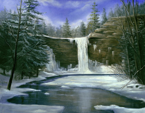 Awosting Falls- Winter by Tarryl Gabel